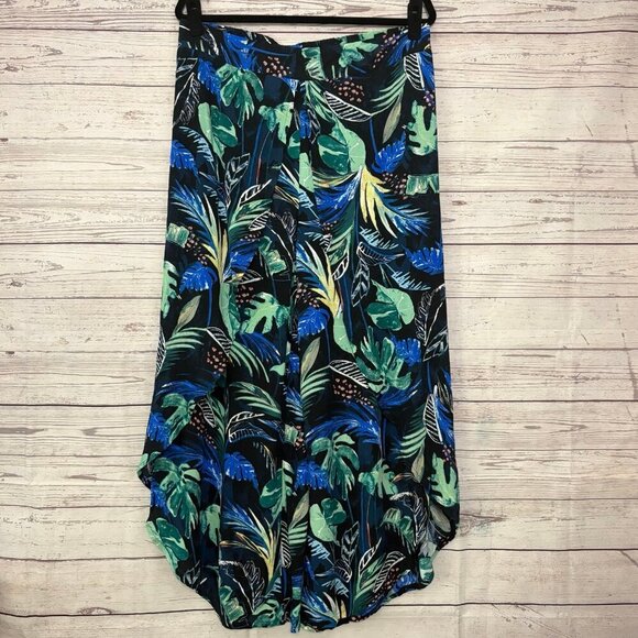 New Look Wide Leg Black Floral Casual Pants XL - Picture 1 of 6